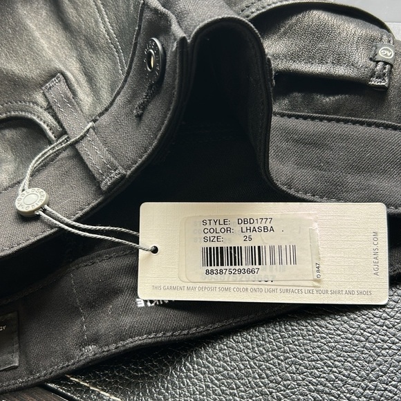 AG JEANS Farrah Skinny Ankle in Luminous Super Black High Rise Sz 25 NEW - Picture 12 of 13